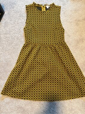 Twee Indie Xhiliration sleeveless black & yellow dress